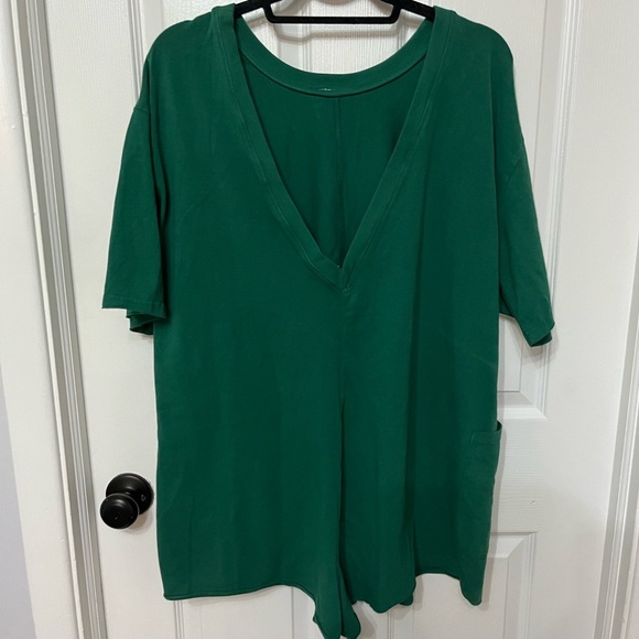 Free People movement Hot Shot Tee Romper, S green oversized - Picture 3 of 11